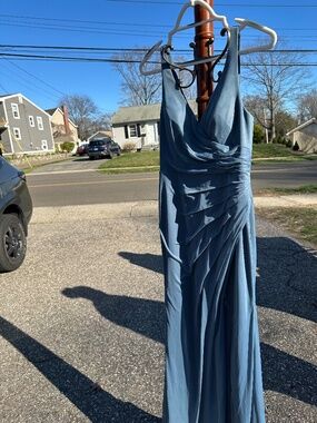 Azazie dusty blue dress